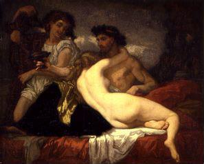 Horace et Lydia figure peintre Thomas Couture Peintures à l'huile